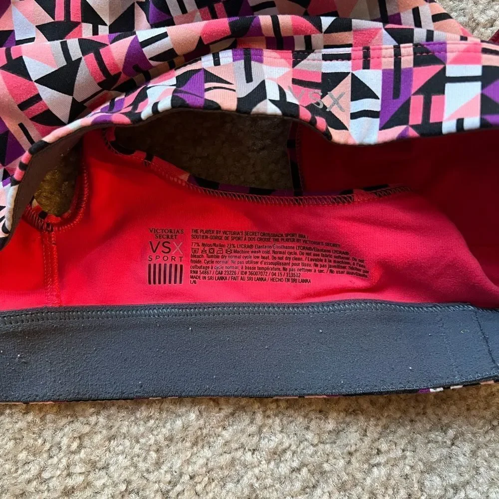 VSX Victorias Secret Sport - Pink Geometric sports bra - Picture 3 of 3